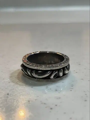 실버 스피너 스크롤 반지 중후한 디자인 회전식 남성용