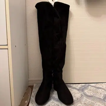 블랙 니하이 부츠 23.5cm