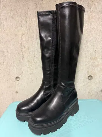 EVOL 2단 밑창 통굽 스트레치 롱 부츠 L 24.5cm