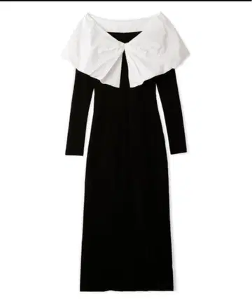 snidel 벌룬 칼라 도킹 니트 원피스