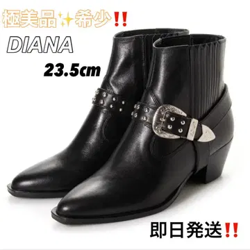 컨디션 최상 다이애나 숏부츠 2way 사이드 고어 스터드 23.5 블랙