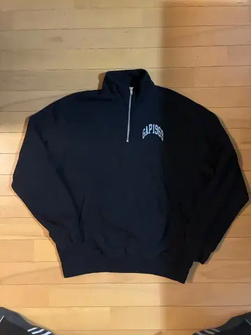 GAP 하프 지퍼 맨투맨 블랙 S