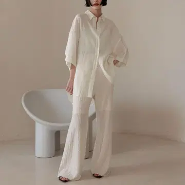 로리즈팜 모듬 플레어 팬츠 아이보리 플레어 팬츠