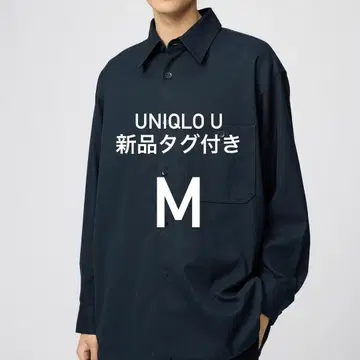 [택 포함 새상품] 트윌 워크 오버사이즈 셔츠 네이비 M