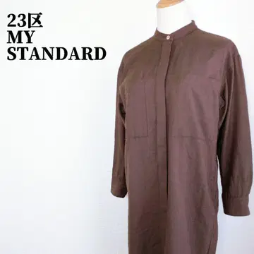 23구 마이스탠다드 밴드 카라 울 코튼 셔츠 롱 원피스 38
