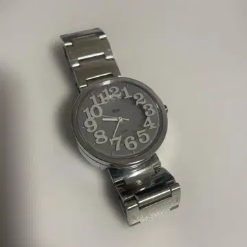 riki 실버 스테인리스 스틸 아날로그 손목시계