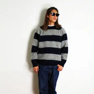 SD 샤기 도그 보더 스웨터