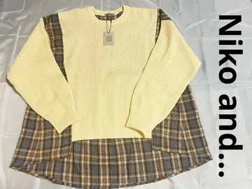[ 미사용 새상품 ] NIKO AND - 와플 x 체크 풀오버 L 사이즈