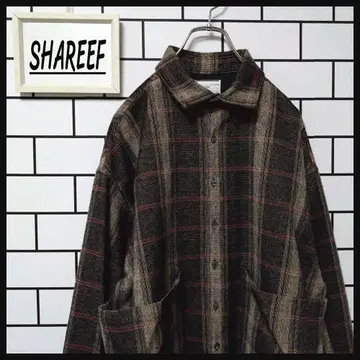 [ SHAREEF ] 구제 의류 울 셔츠 자켓 오버 사이즈 체크 일본제