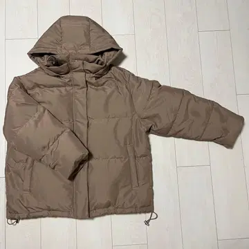 [ 새상품급 ] 오버 사이즈 다운 자켓 vis 브라운 베이지 S 사이즈