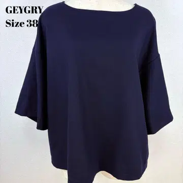 GEYGRY 네이비 오부 소매 상의 사이즈 38 [ 343 ]