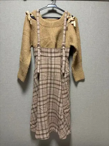 질 바이 질 스튜어트 체크 점퍼 스커트 브라운 계열