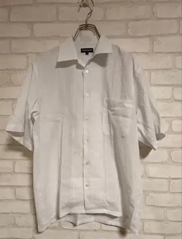 WOOD EATON 반팔 셔츠 M 화이트 남성용