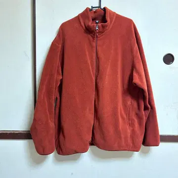 유니클로 플리스 자켓 풀 집업 오렌지 3XL