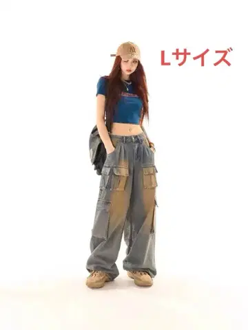 지하인 온라인 리트리 디자인 와이드 레그 데님