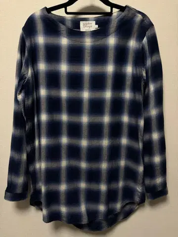 vendor things 블루 화이트 체크 무늬 S 사이즈 긴팔 셔츠