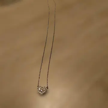 스와로브스키 하트형 실버 목걸이