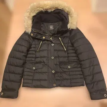 새상품급 ZARA trf 다운 코트 블랙 퍼 포함 Y2K