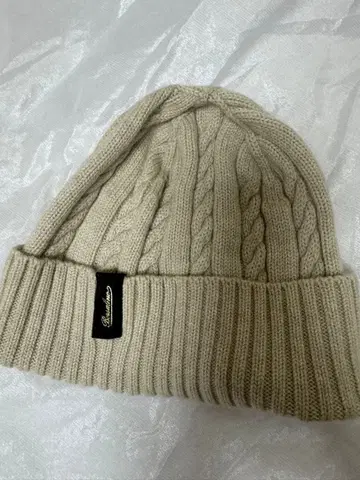 Borsalino 케이블 짜임 니트 모자 베이지