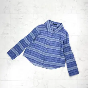 새상품급 로메오 지리 멀티 보더 글리터 셔츠 블루 사이즈 38*HD141