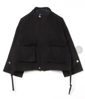 [ 새상품급 ] 울 스탠드 카라 지퍼 블루종 크롭 기장 숏코트