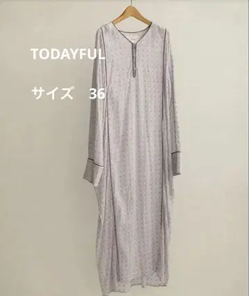 TODAYFUL 자수 퍼플 긴팔 원피스