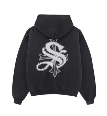 Supplied 블랙 풀 집업 후드티