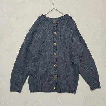 클래식 엘프 긴팔 니트 가디건 [M] 색스 블루