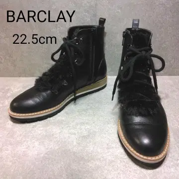 BARCLAY 트레킹 부츠 블랙 가죽 숏부츠 22.5