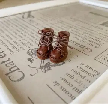 미니 브라이스 맨발로 신는 부츠 초코 천연 가죽 핸드메이드