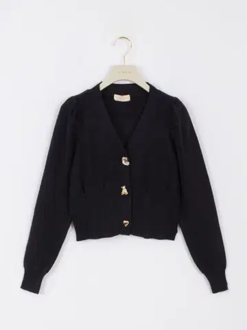 안미르 An MILLE 베어 모듬 버튼 가디건 블랙