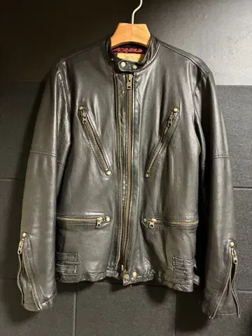 AVIREX 가죽 플라이트 자켓 블랙