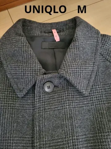 유니클로 싱글 브레스 코트 글렌체크 M