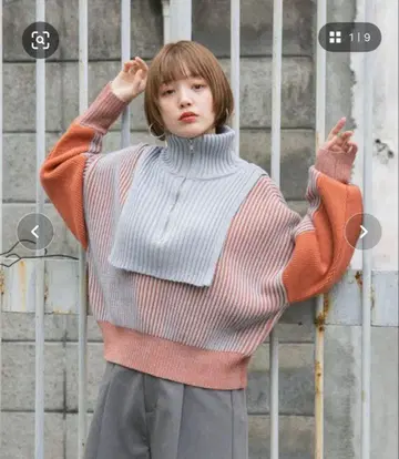 KBF 레이어드 하프 ZIP 니트