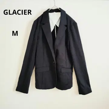 GLACIER 그라시아 테일러드 자켓 앞면 버튼 포함 블랙 M 백 오픈