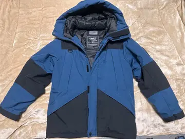 CAMP7 후드 부착 다운 자켓 파랑/블랙