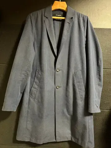 NANO UNIVERSE 네이비 린넨 코트