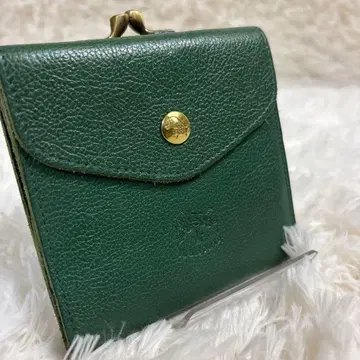 IL BISONTE 그린 가죽 접이식 지갑
