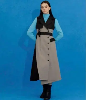 UNITED TOKYO 랩핑 베스트 원피스/베이지