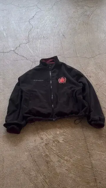 나일론 자켓 블랙 버건디