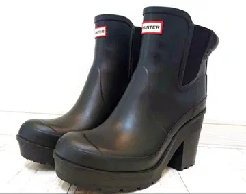 HUNTER 헌터 사이드 고어 레인부츠 UK7 힐 9cm 컨디션 최상