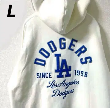 [ 새상품 ] MLB 다저스 후드티 맨투맨 팀 와펜 속기모 L