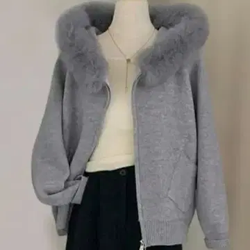 SHEIN 니트 퍼 후드티