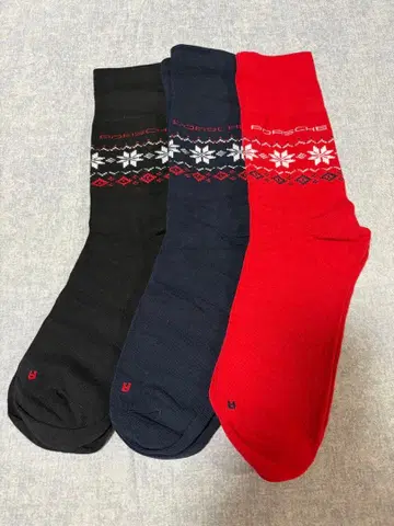 Porsche 남녀 공용 눈꽃 디자인 삭스 3족 세트