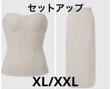 미사용 택 포함 마메쿠로구치 x 유니클로 3D 수플레 얀 뷔스티에 스커트