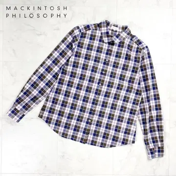 새상품급 매킨토시 철학 체크 무늬 셔츠 블라우스 사이즈 38