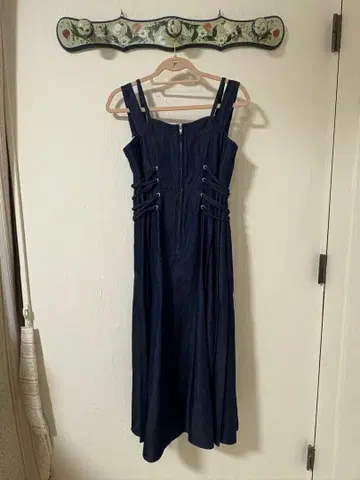 캔디 스트리퍼 데님 점프 스커트 원피스