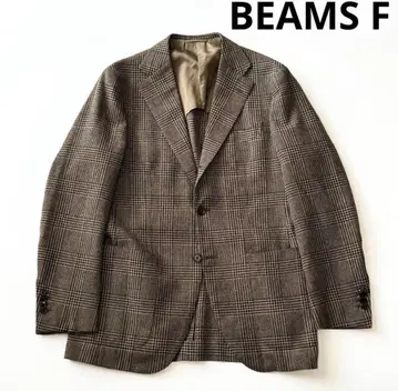 [ 새상품급 특별 가격 ] BEAMS F / 울 실크 글렌체크 자켓