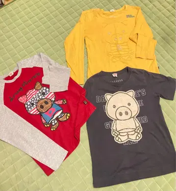 드럭 스토어즈 돼지 셔츠 긴팔 반팔 3점 묶음 판매 사이즈 3