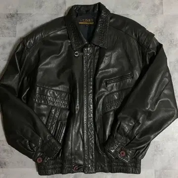 Vintage leather bomber jacket black